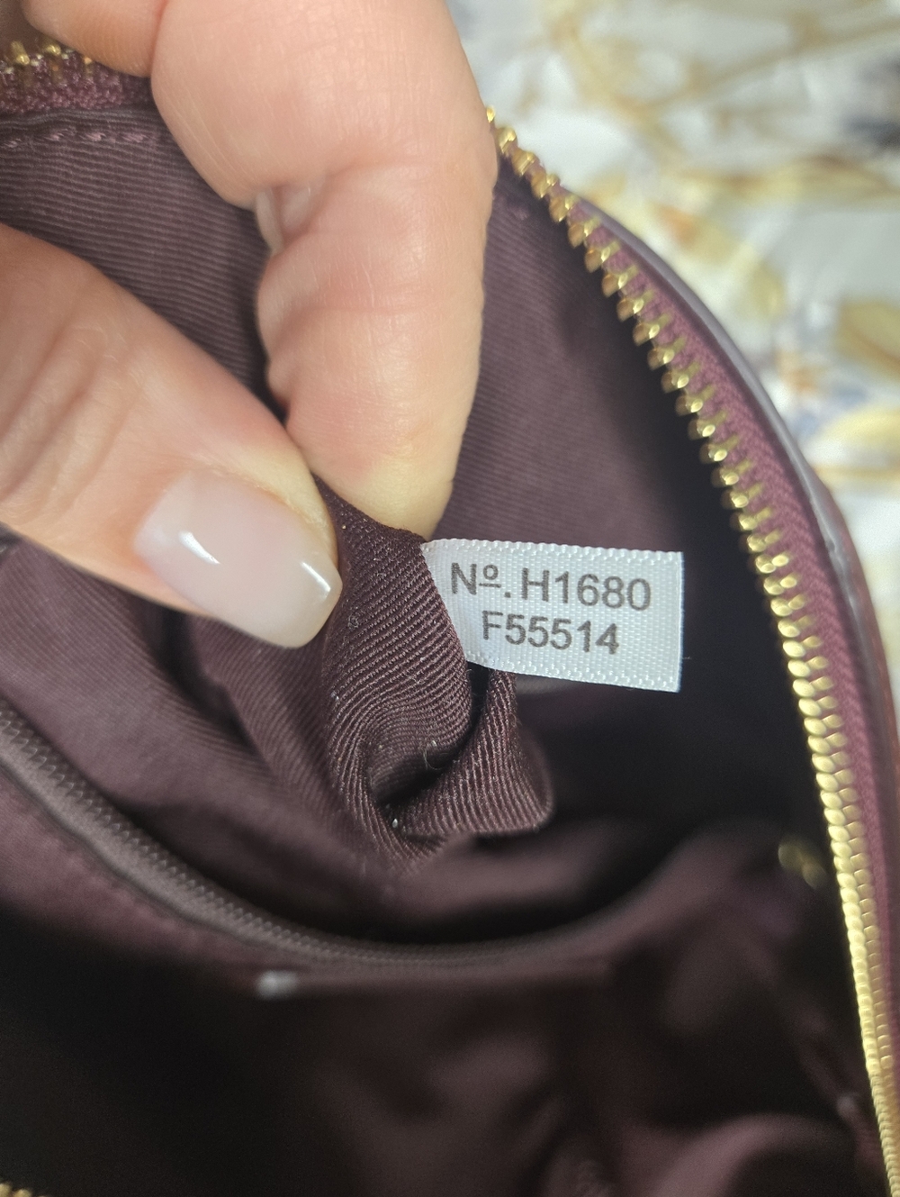 Coach Metallic Burgundy Pebbled Leather Satchel Crossbody Bag Gold Hardware - Picture 9 of 9